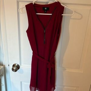 Red Sleeveless Dress with Zipper Detail size XS